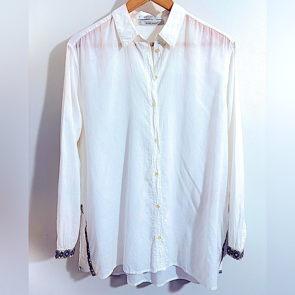 Scotch & Soda Embroidered Beach Button Down Tunic